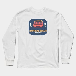 Retro Surfing Emblem Imperial Beach, California // Vintage Surfing Badge Long Sleeve T-Shirt